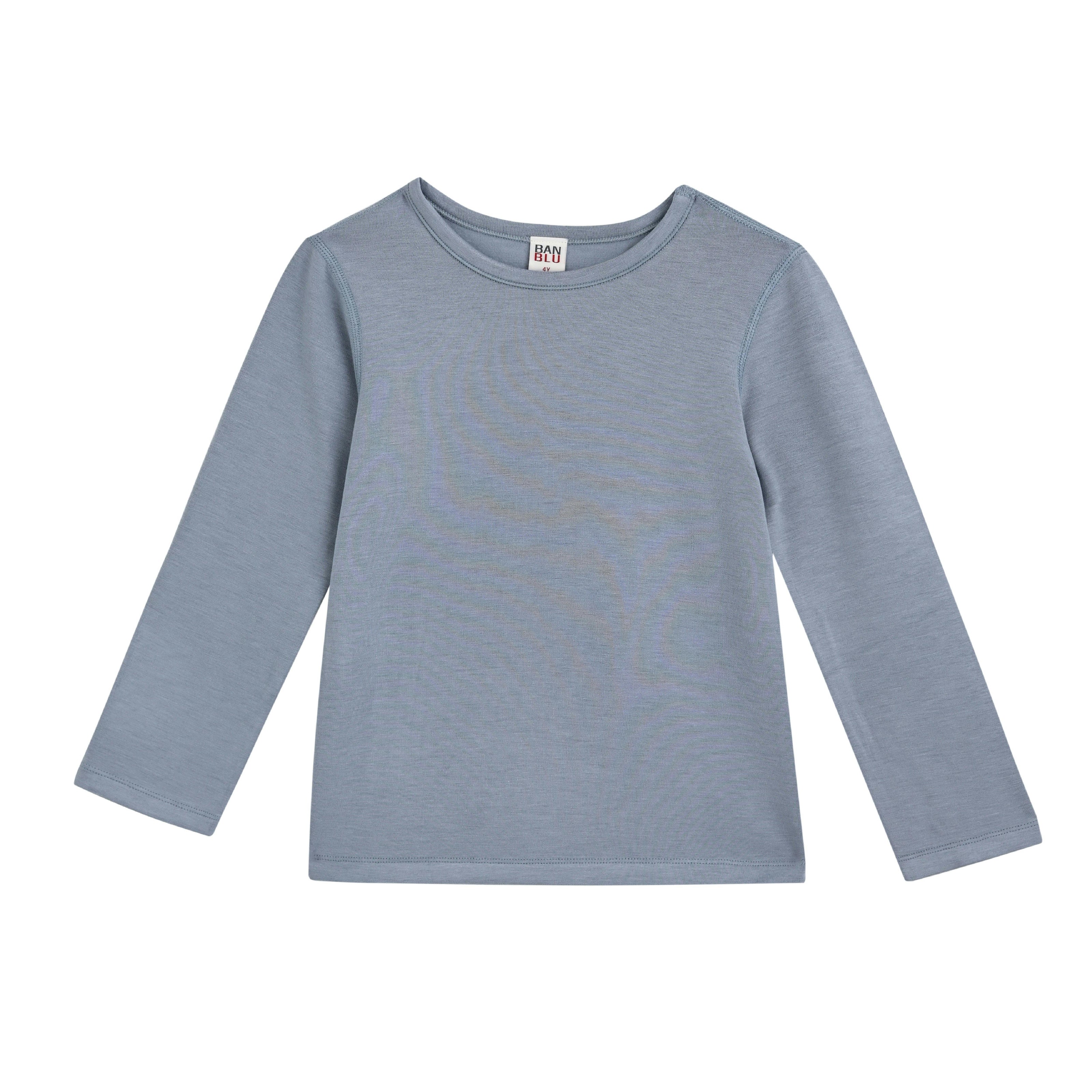 Blue Solid Wool-Blend Pajama Set