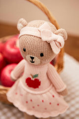 Emma the bear with apple 11"- Pink