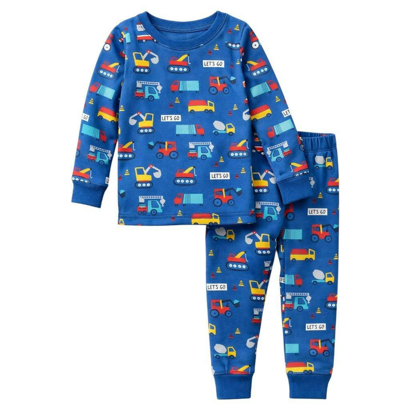 Kids and Toddlers Cars Long Sleeve Snug Fitted Soft Pajamas Set
