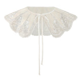 White Sequin Lace Stole