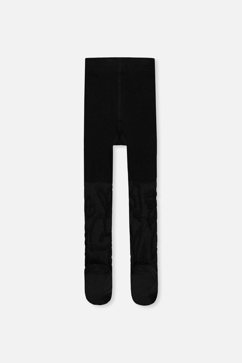 Knit Textured Tights Black