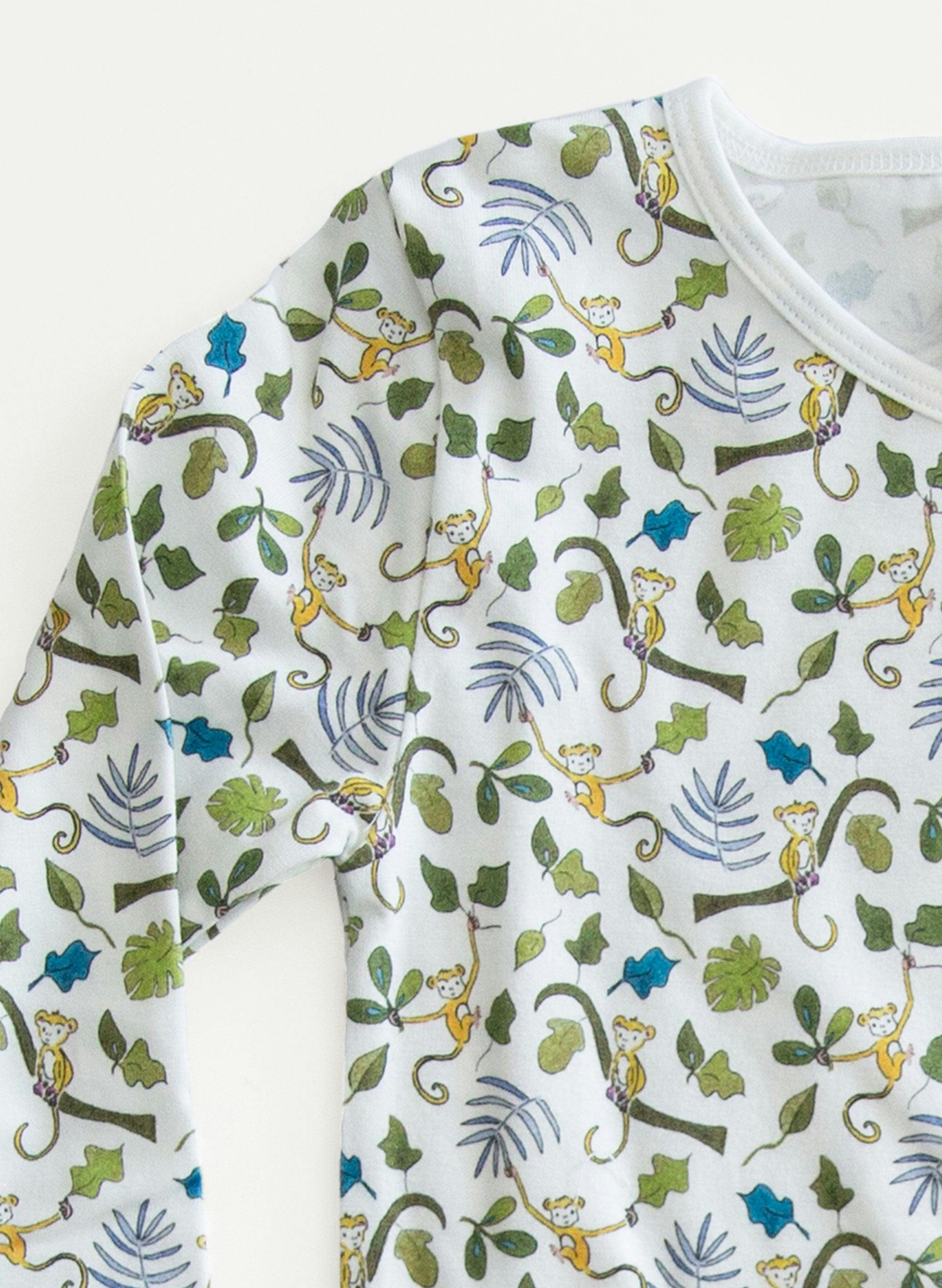 Children's Two Piece Organic Pajamas - Happy Monkey