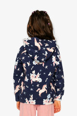 Printed Hoodie Purple Unicorn Print