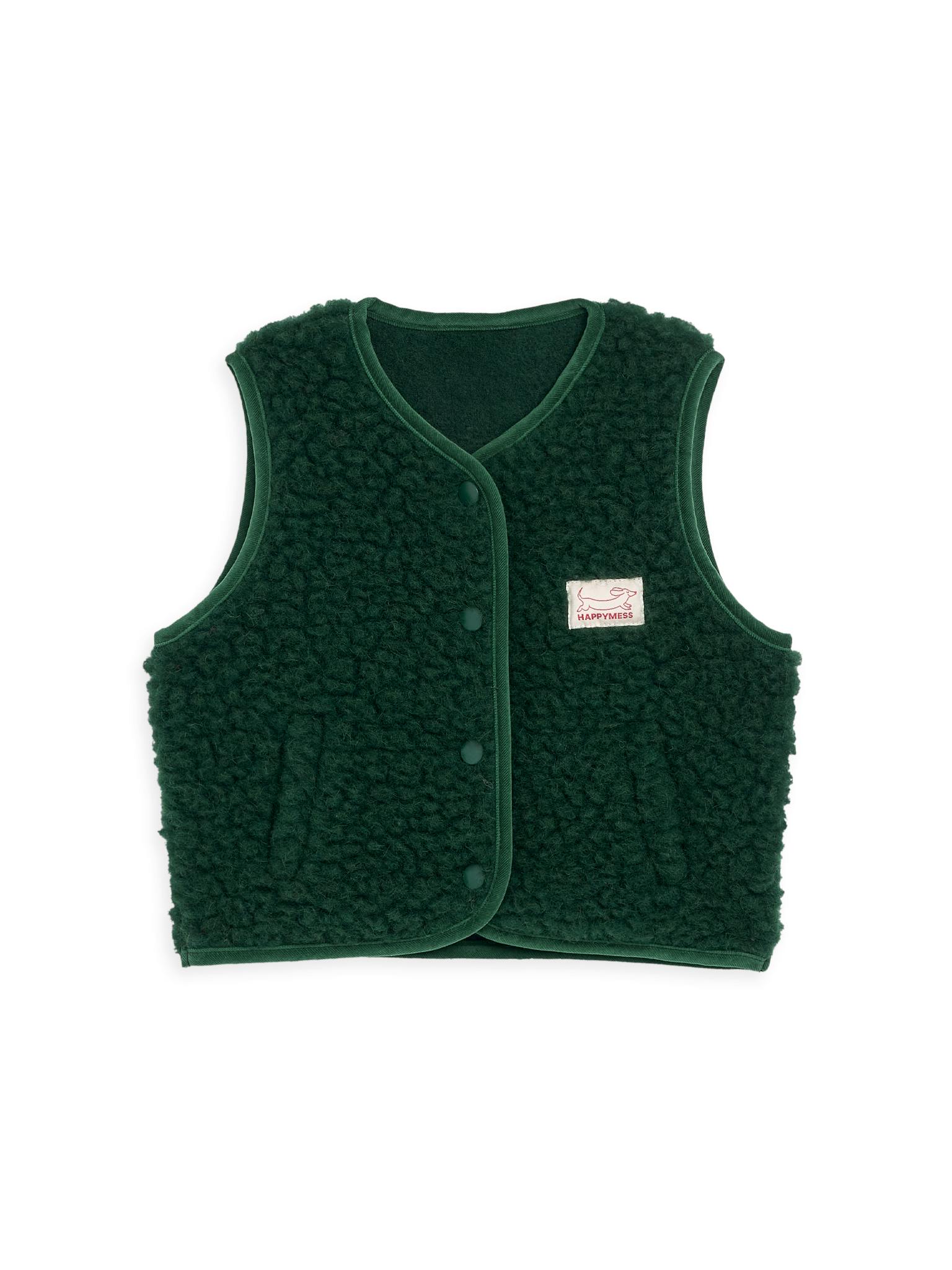 children's merino wool vest - moss