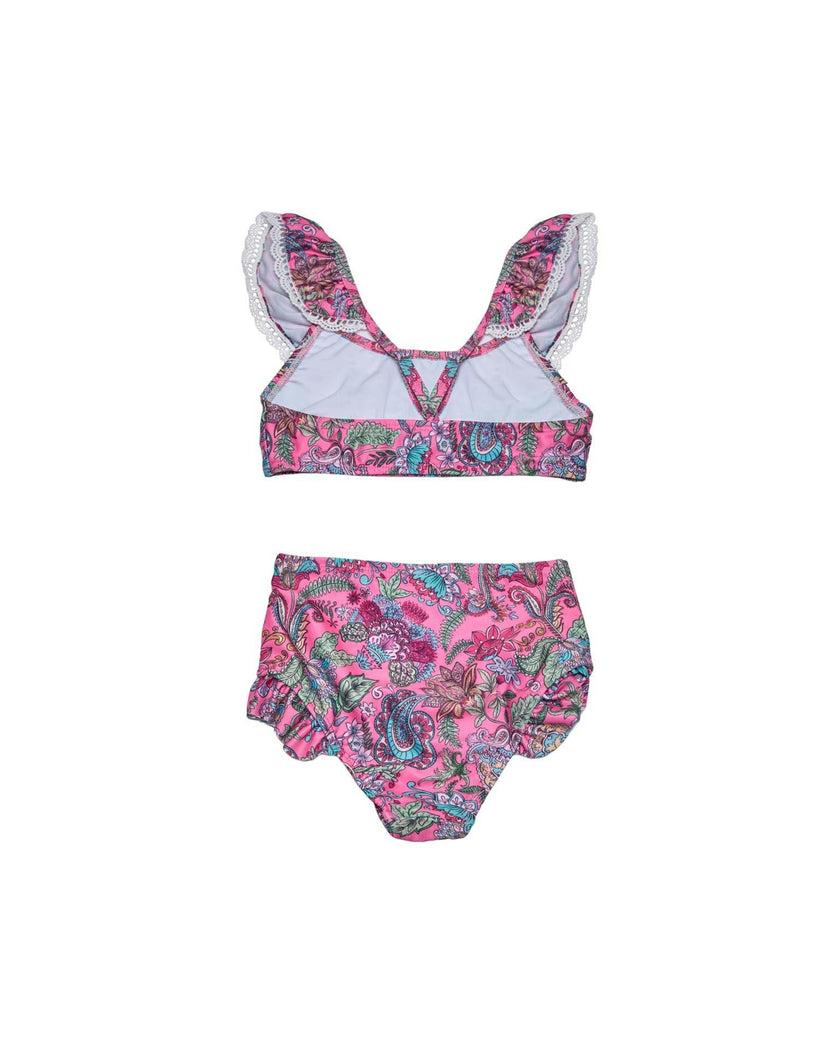 Girls Ruffle Neckline Bikini (Liberty Print)