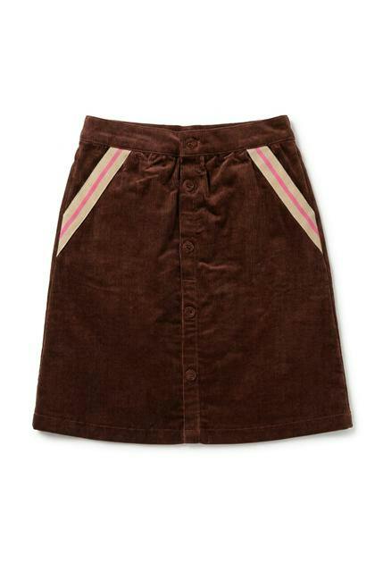 Corduroy Button-Front Skirt