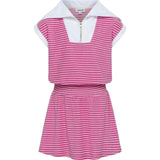 Wynne Dress Pink/White French Terry