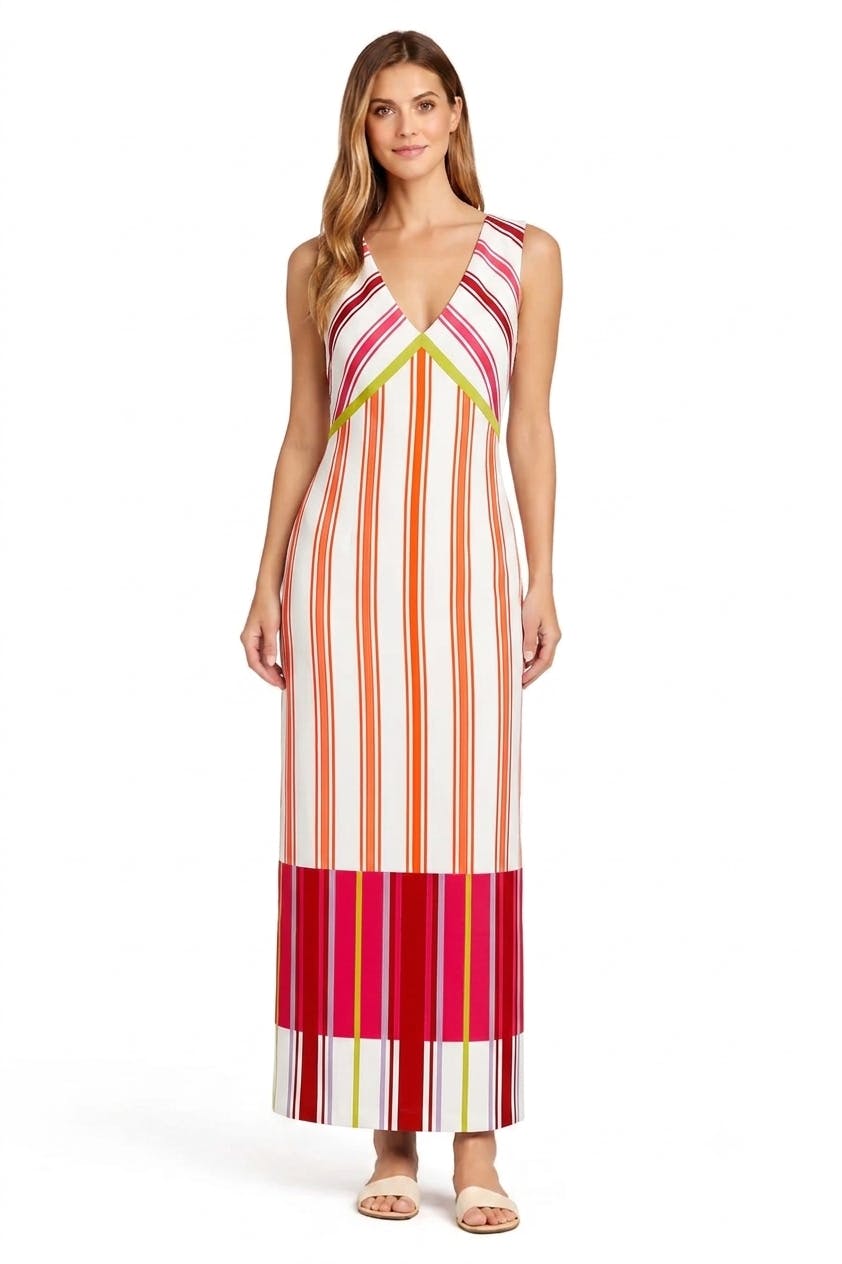 Delia Happy Stripes Midi Dress