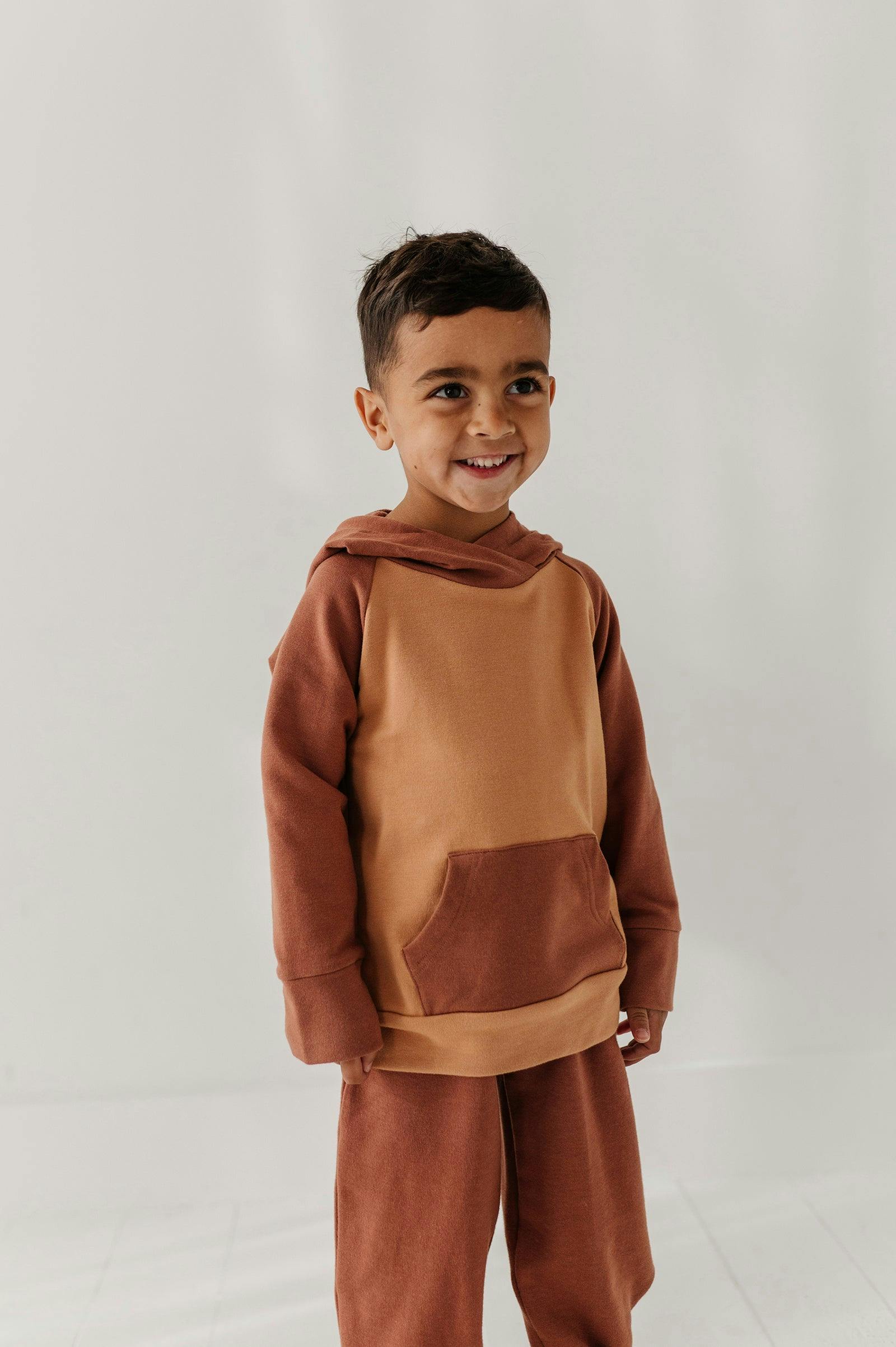 Boys Raglan Hoodie in Nightfall Blue