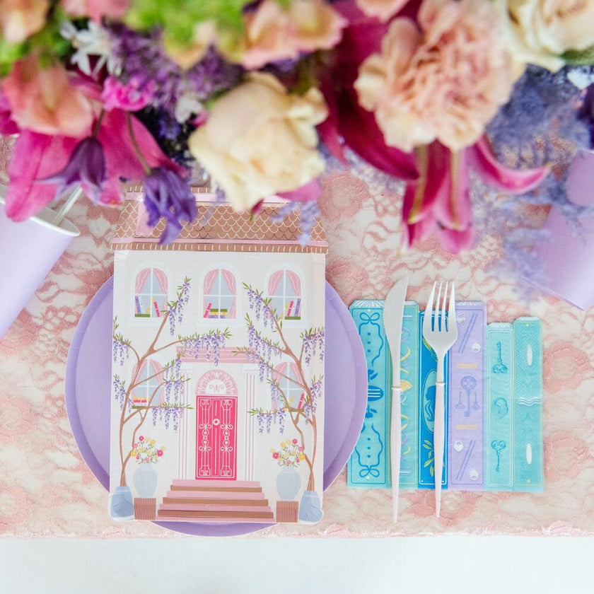 Book Club House Die-Cut Dinner Plates
