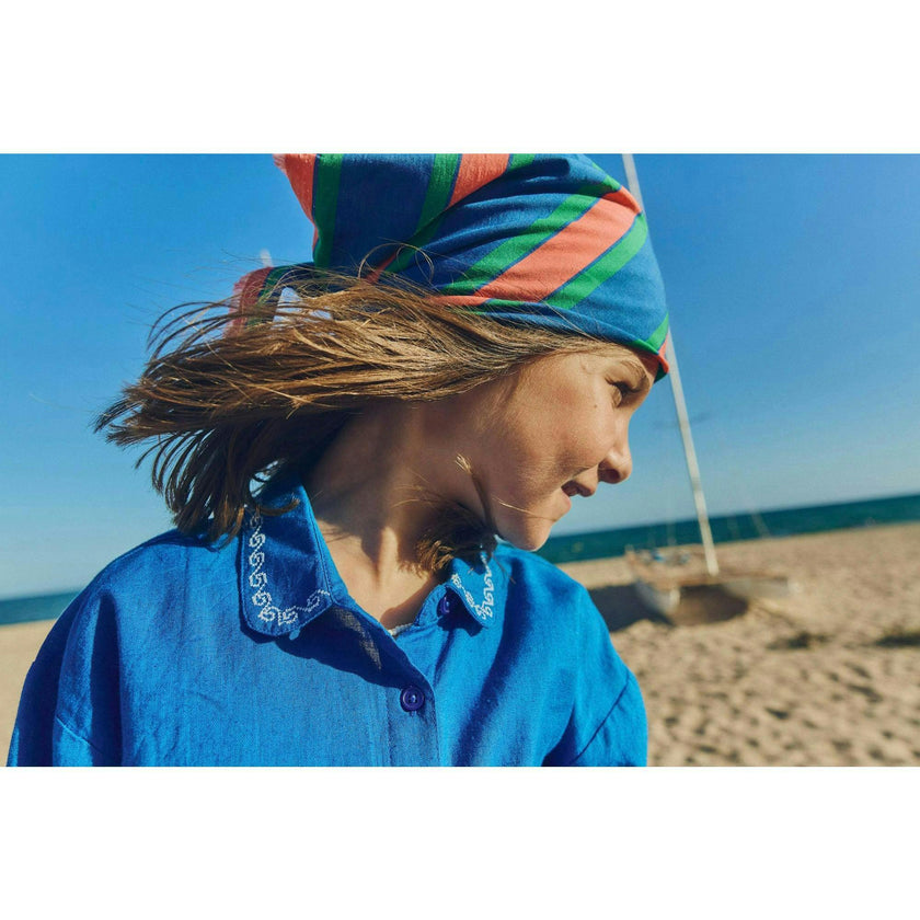 BARCOS EMBROIDERED SHIRT BLUE