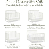 Liberty 4-in-1 Convertible Spindle Crib in Warm White