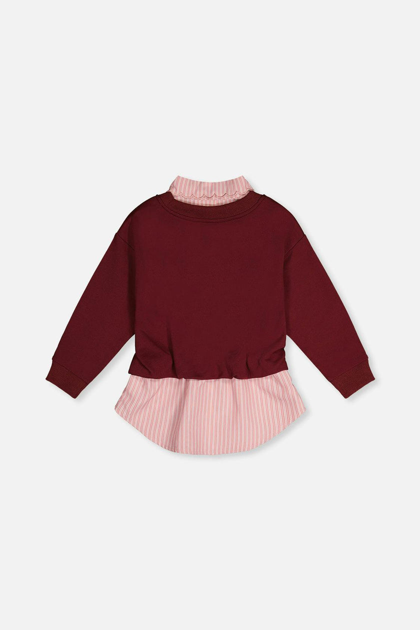 Fake Two Layer Sweater Reddish-Brown
