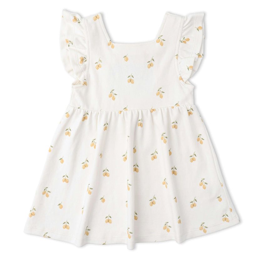Organic Cutout Back Dress - Lemons