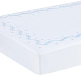 Embroidered Crib Sheet - Sky