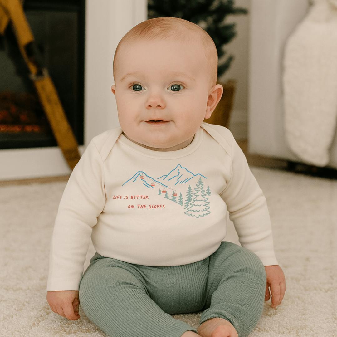 long sleeve graphic bodysuit | on the slopes