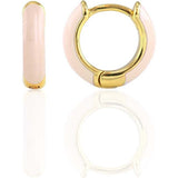 Enamel Huggie Hoop Earrings