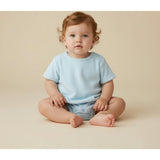 Organic Short Romper - Light Blue