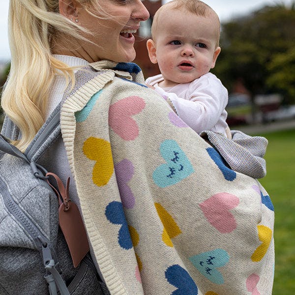 Smiley Hearts Baby Blanket Set