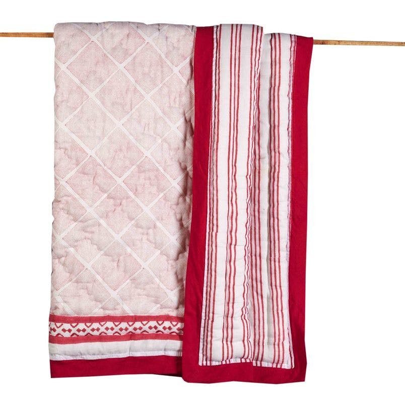 Block-Printed Cotton Crib Quilt
