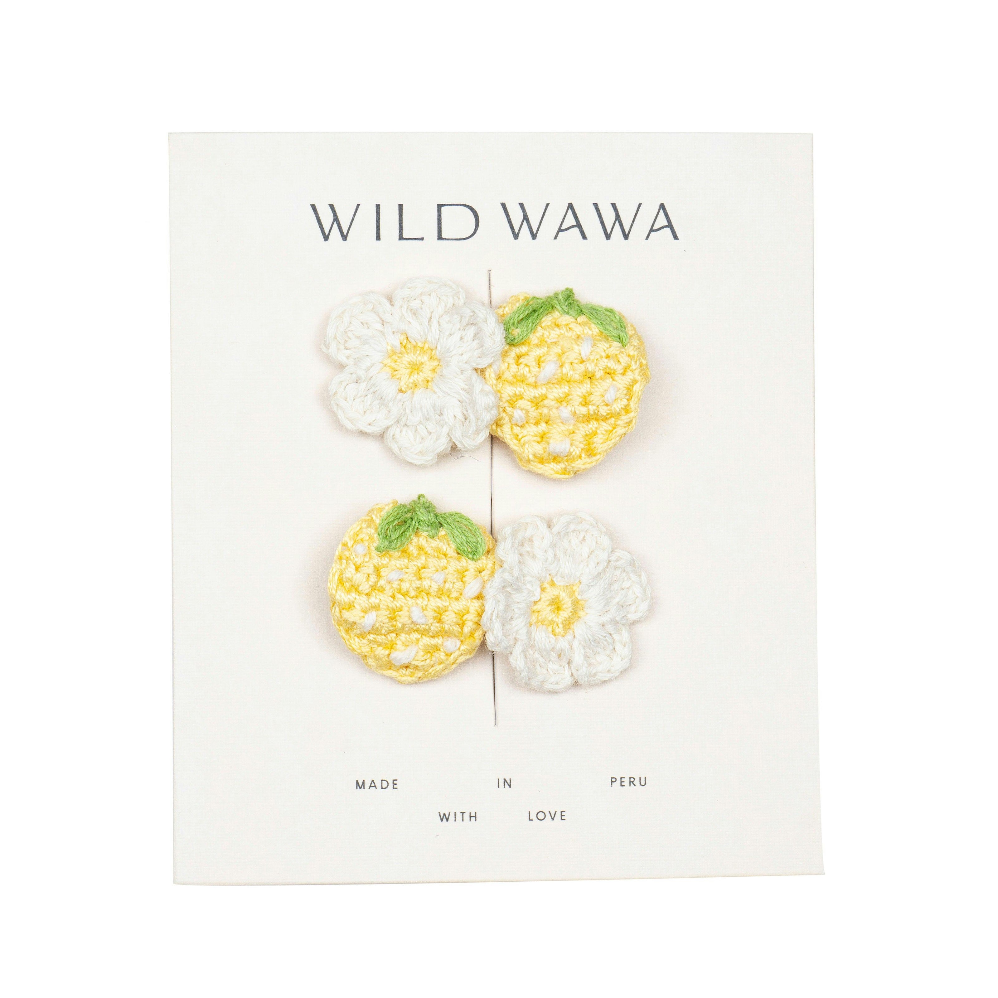 Crochet Clip Set in Lemon Twist