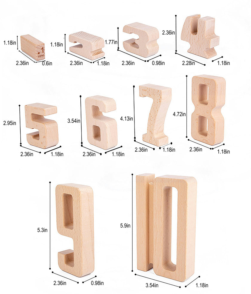 Avenlur Montessori Wooden Number Height Blocks – Self-Correcting Math Learning Set