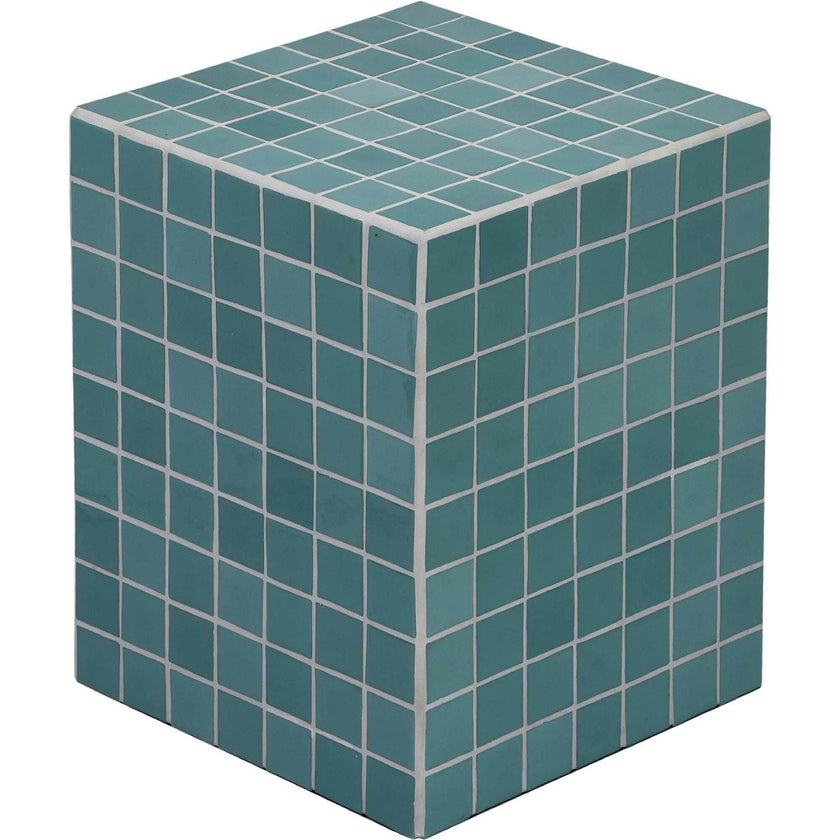Callista 18" Modern Bohemian Ceramic Tiled Rectangle End Table