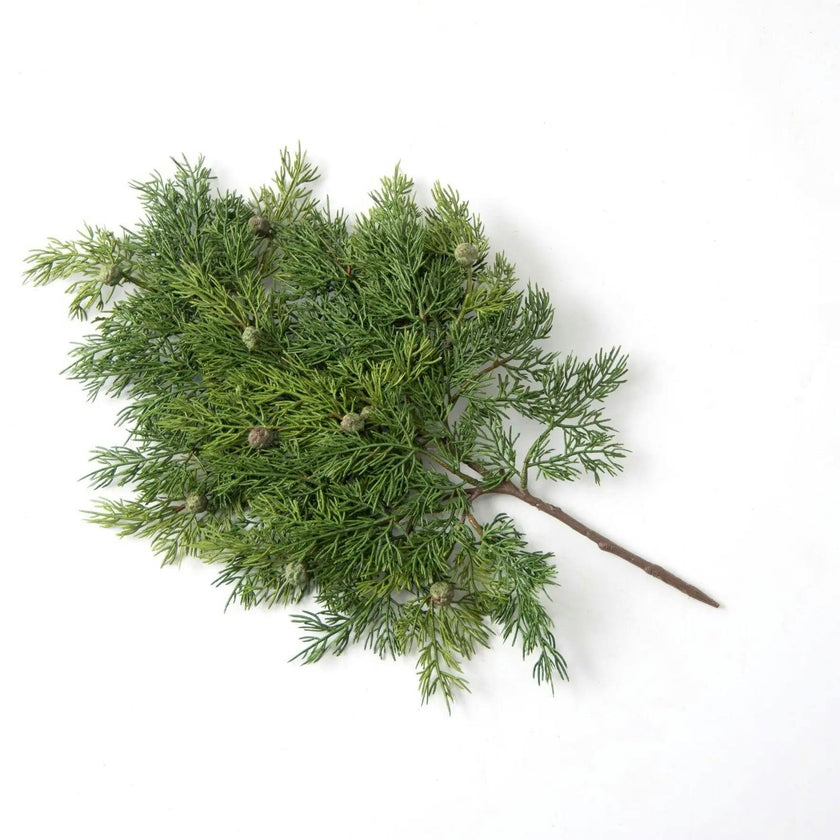 Green Real Touch Juniper Berry Christmas Faux Greenery Large Stem Branch - 23"