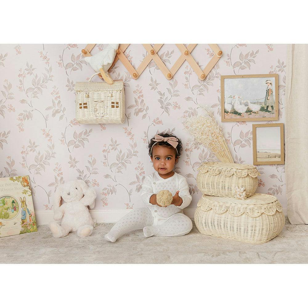 Spray of Cherries Layette Set Ivory