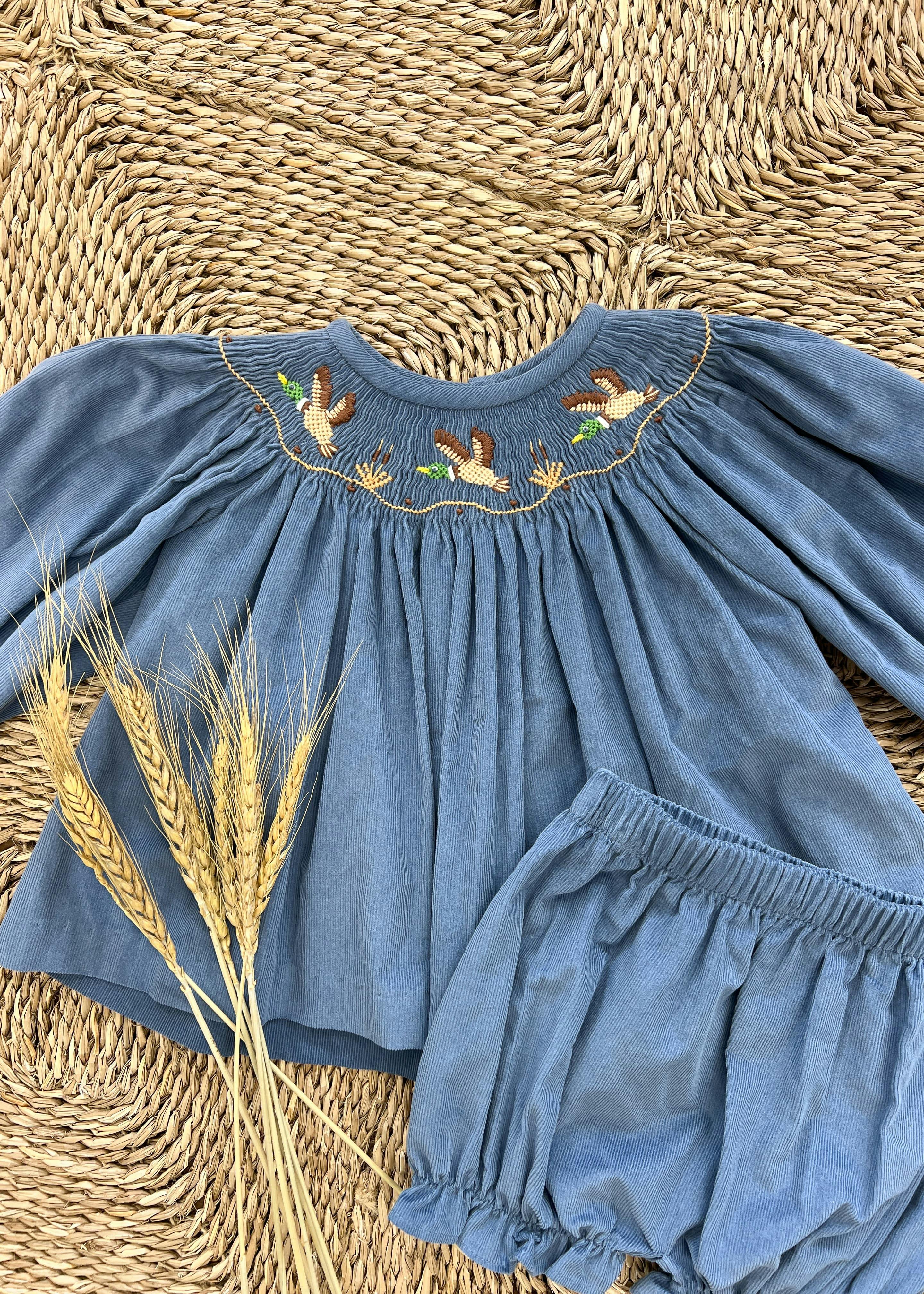 Smocked Bishop Bloomer Set - Flying Mallard
