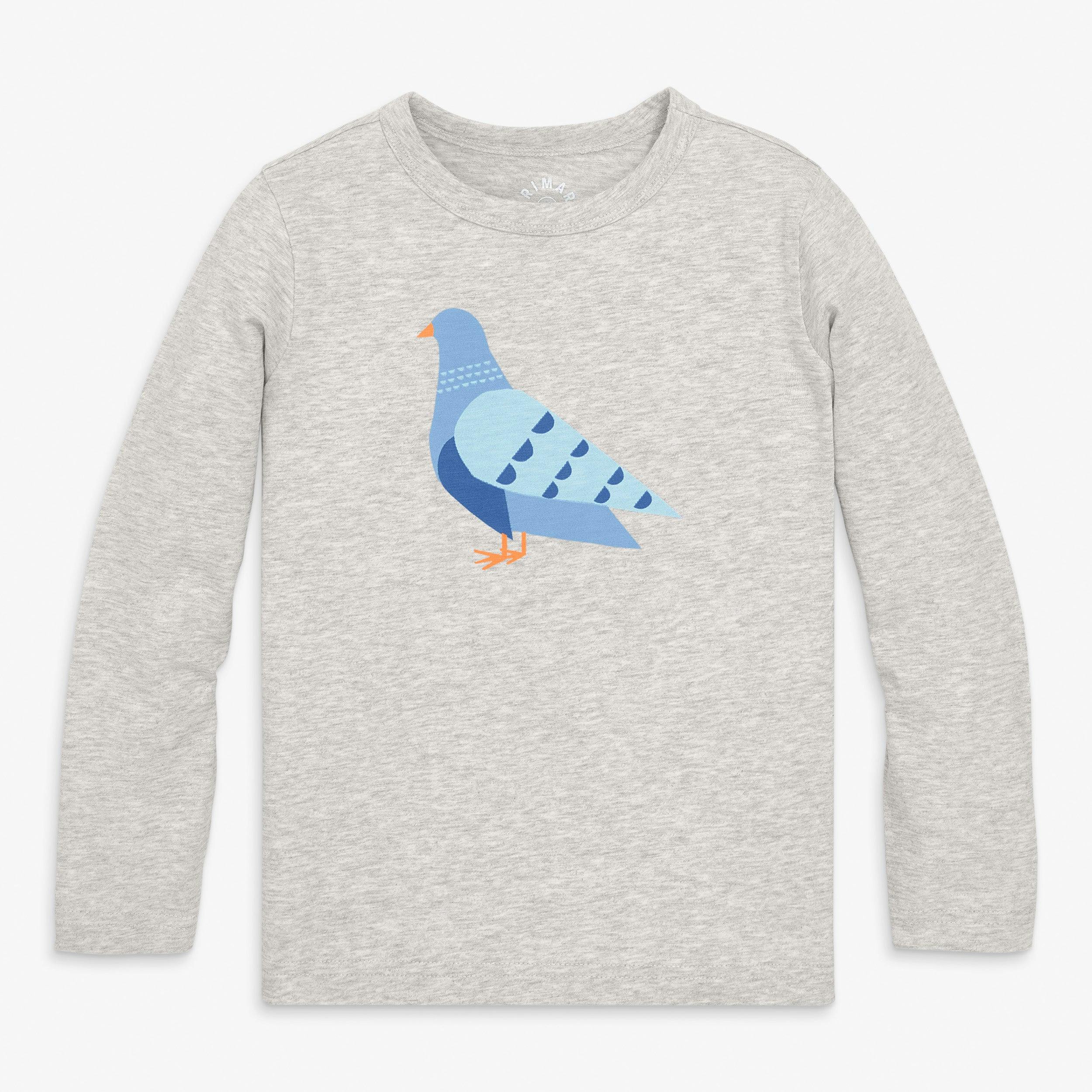 Kids long sleeve pigeon tee