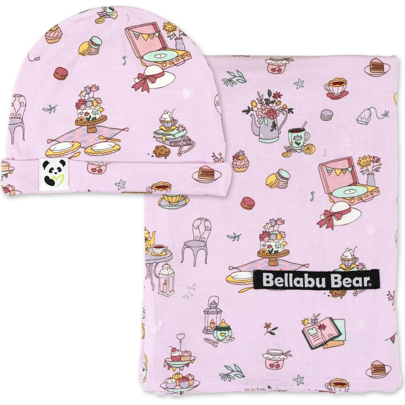 Tea Party Bamboo Swaddle & Beanie Set