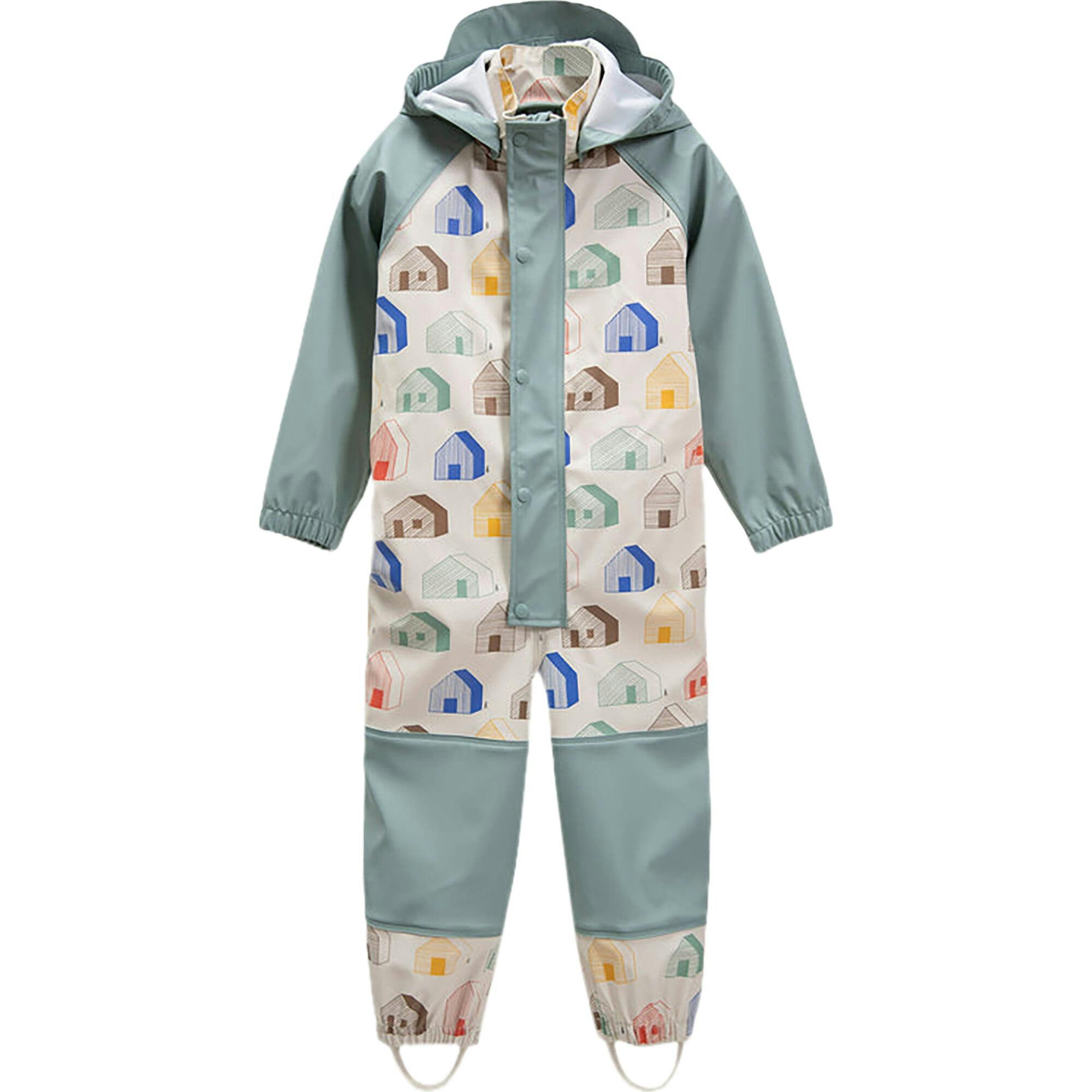 House Print Rain Coverall Jumpsuit