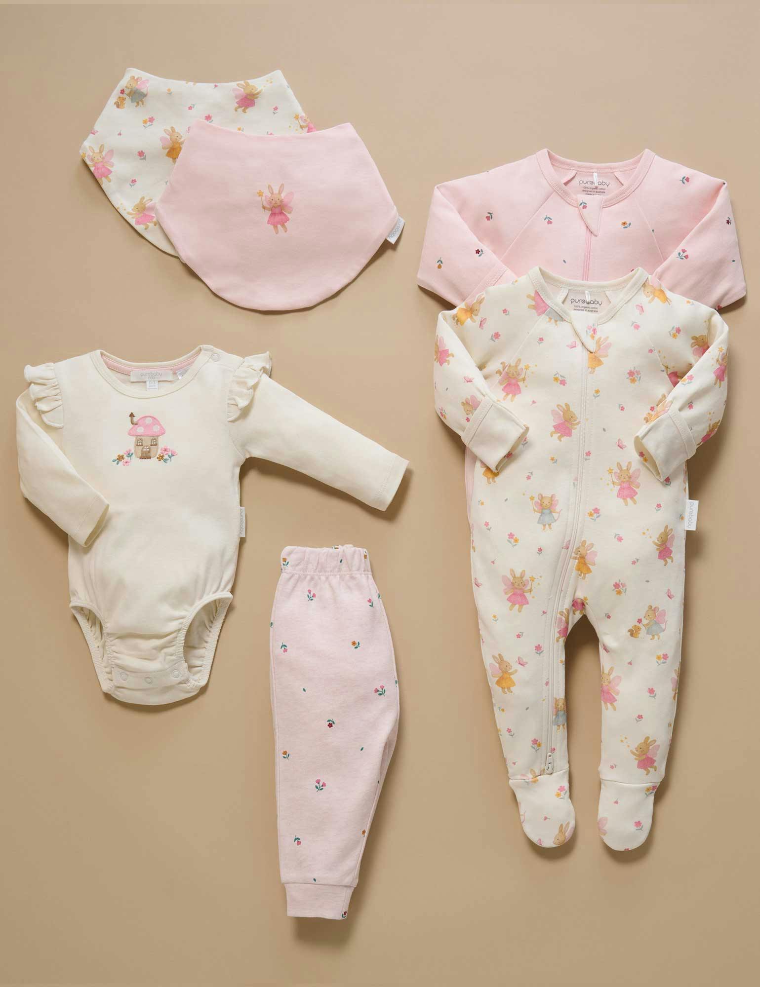 Printed Zip Growsuit Pack Cloud Little Fairies Print