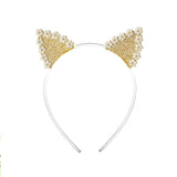 Daisy Cat Ears Glitter Gold Headband