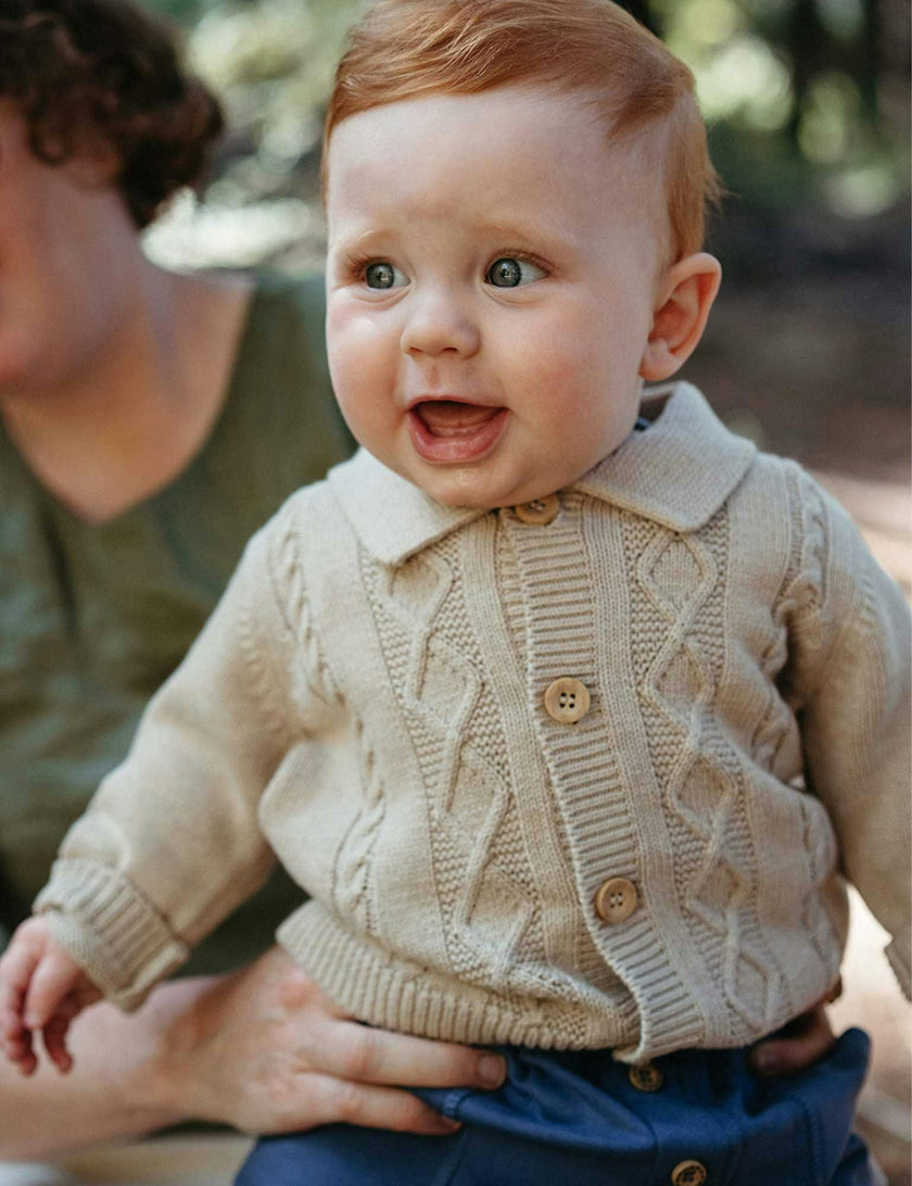 Cable Cardigan Oatmeal Melange