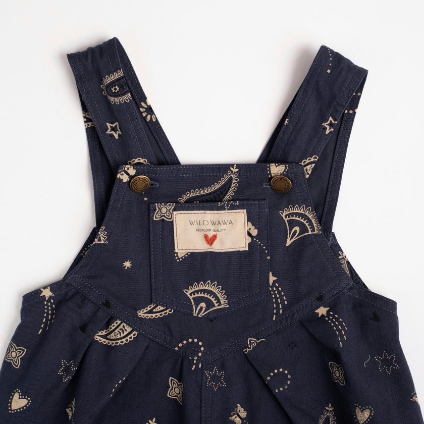 Overall Romper in Midnight Bandana