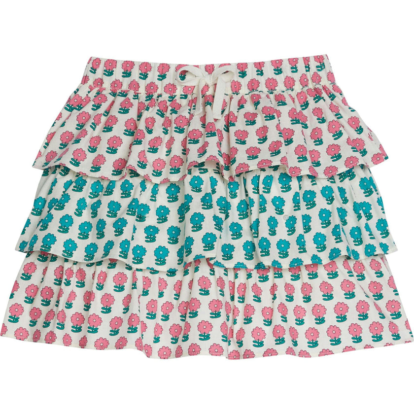 Marigold Print 3-Tiered Mini Skort