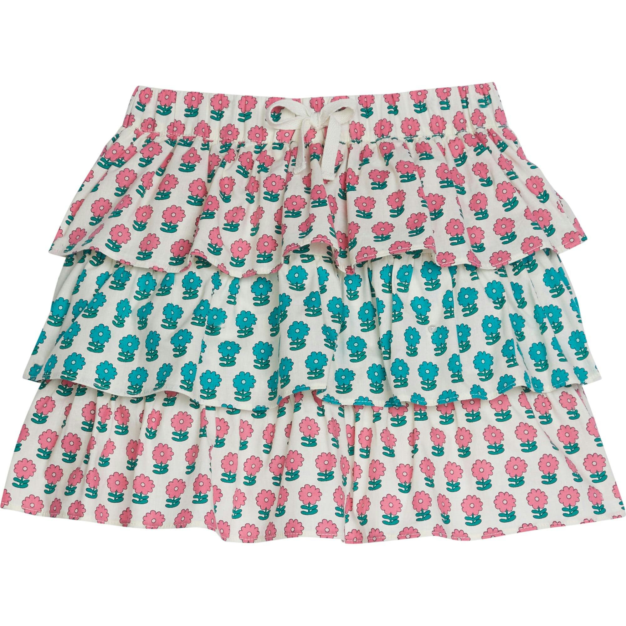 Marigold Print 3-Tiered Mini Skort