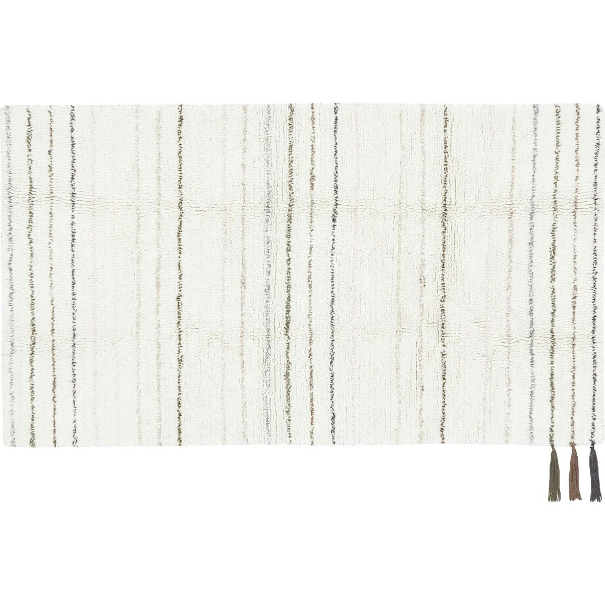 Aron Small Rectangular Woolable Rug With Tri-Color Tassels