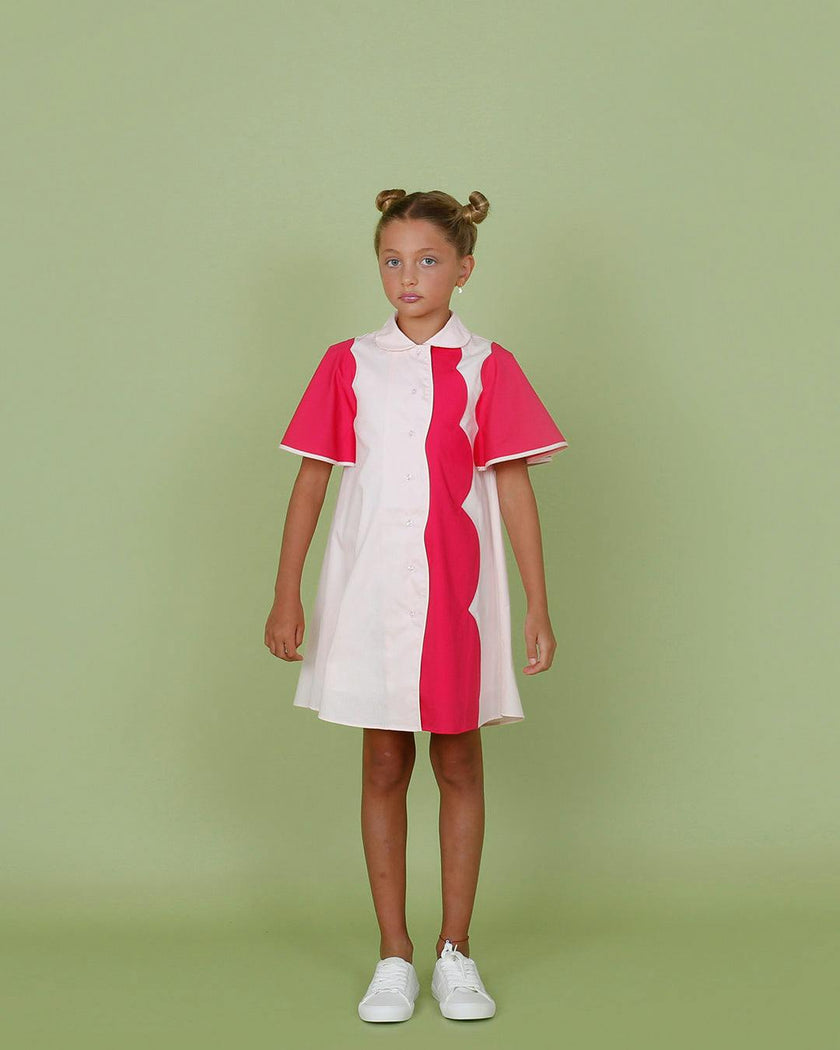 Lulu dress (blush pink/hot pink)