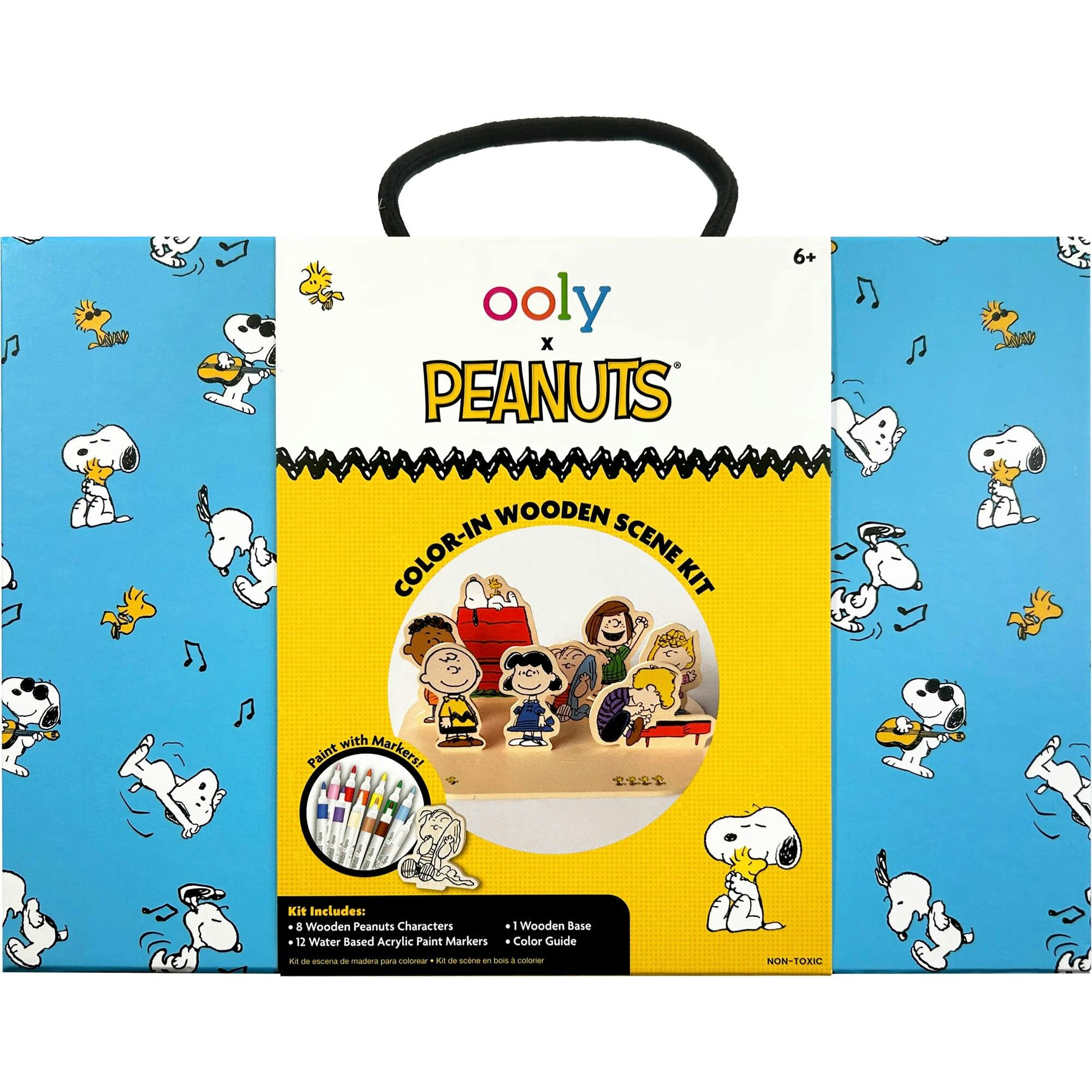 OOLY x Peanuts Color-In Wooden Scene Kit - 12 Paint Markers