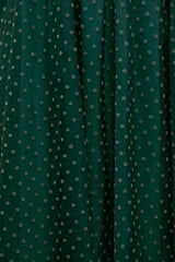 Hattie Dress in Green Flocked Dot Tulle