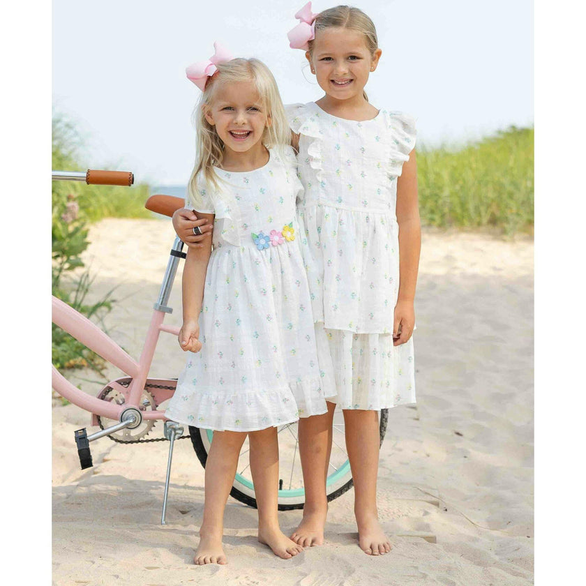 Printed Floral Dress With Ruffles