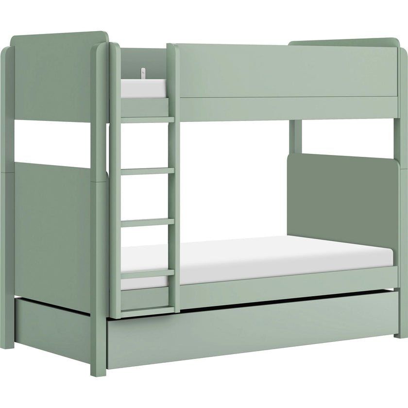 Universal Twin Storage Trundle Bed in Light Sage