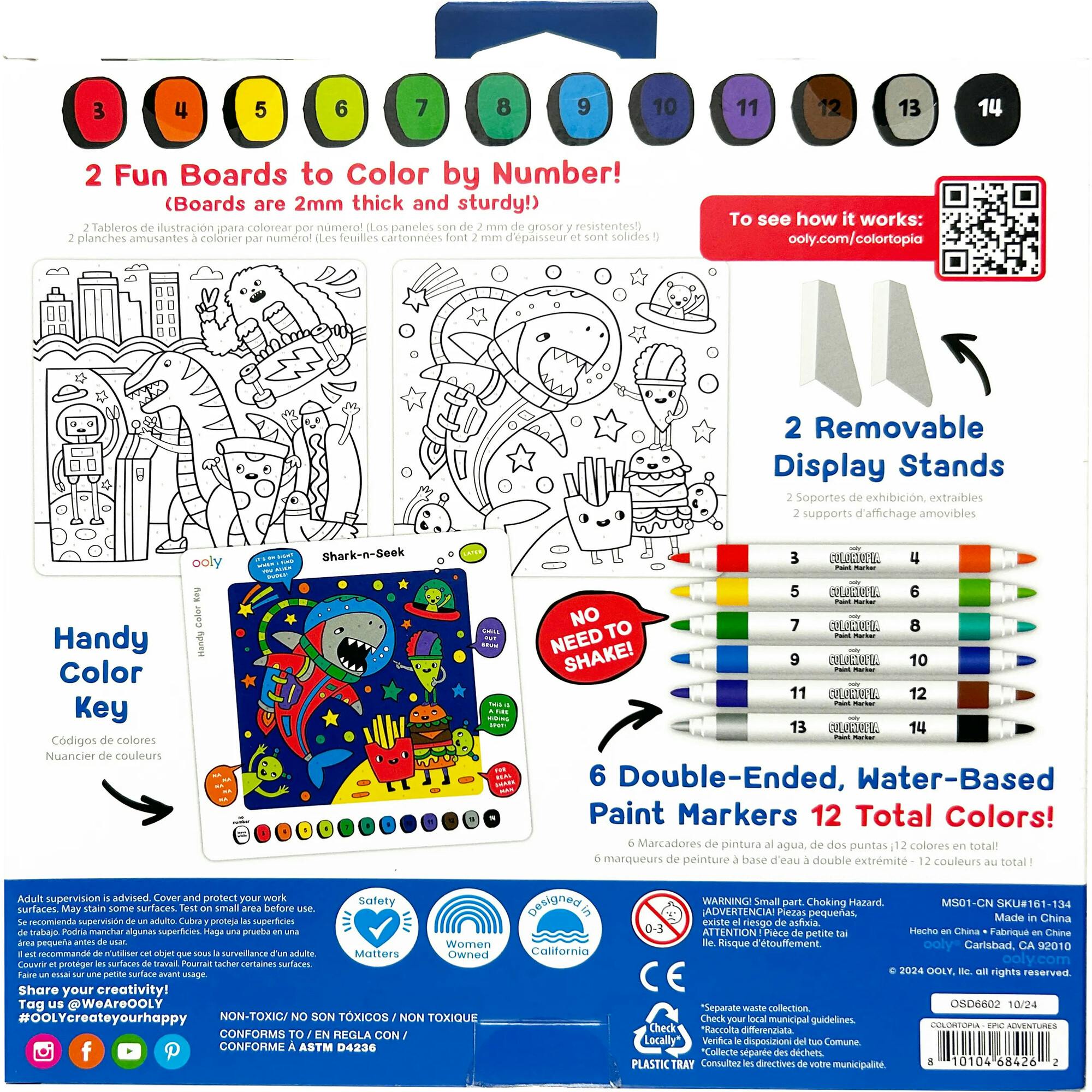 Colortopia Color By Number Paint Marker Kit - Epic Adventures