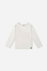 Brushed Rib Crew Neck Top Off-White