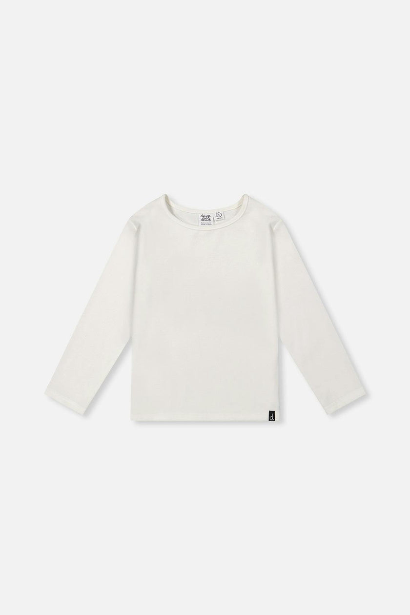 Brushed Rib Crew Neck Top Off-White