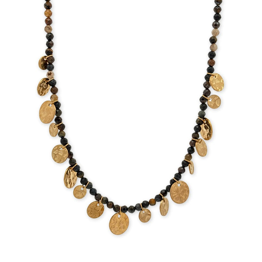 Gold Coin Beaded Necklace