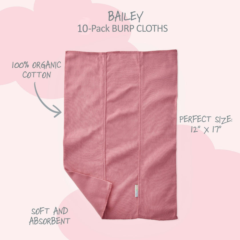 BAILEY 10-Pack BAILEY Burp Cloths